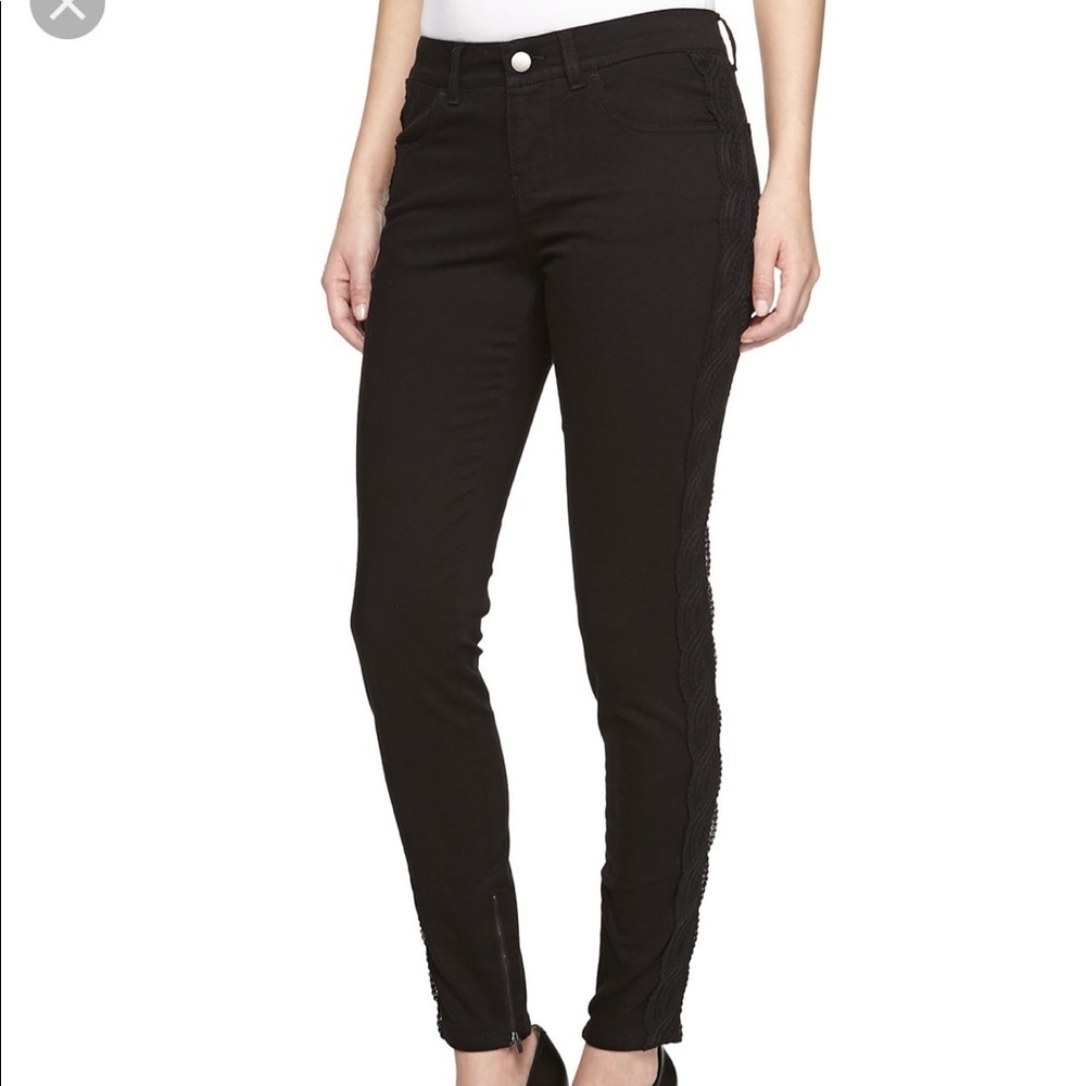 • Stella McCartney • Lace Panel Skinny Jeans Black